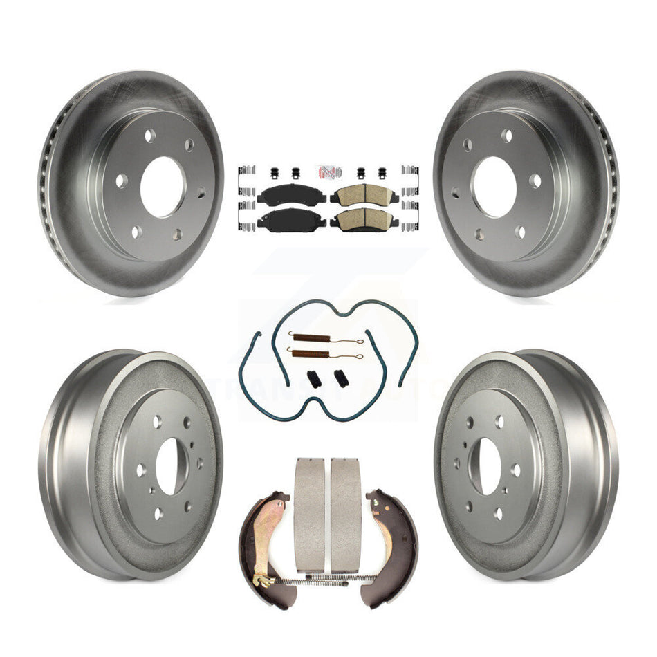 Front Rear Disc Brake Rotors Ceramic Pads And Coated Drum Kit (7Pc) For GMC Sierra 1500 KGA-105478