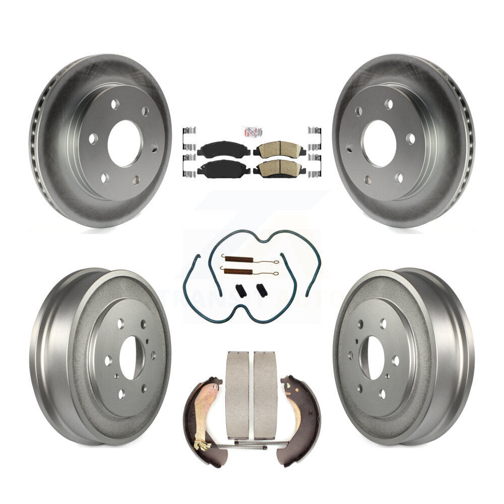 Front Rear Disc Brake Rotors Ceramic Pads And Coated Drum Kit (7Pc) For GMC Sierra 1500 KGA-105479