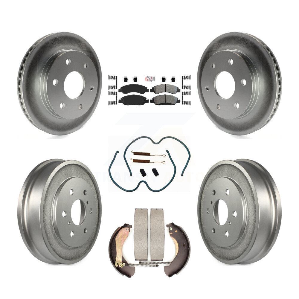 Front Rear Disc Brake Rotor Semi-Metallic Pad & Coated Drum Kit (7Pc) For GMC Sierra 1500 KGA-105480