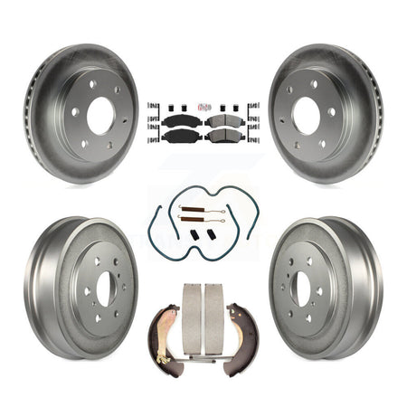 Front Rear Disc Brake Rotor Semi-Metallic Pad & Coated Drum Kit (7Pc) For GMC Sierra 1500 KGA-105480