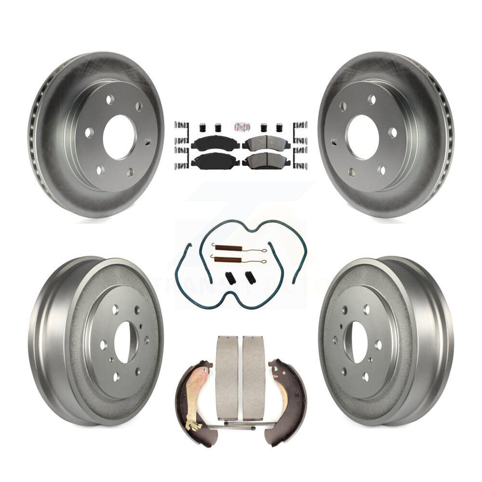 Front Rear Disc Brake Rotor Semi-Metallic Pad & Coated Drum Kit (7Pc) For GMC Sierra 1500 KGA-105480