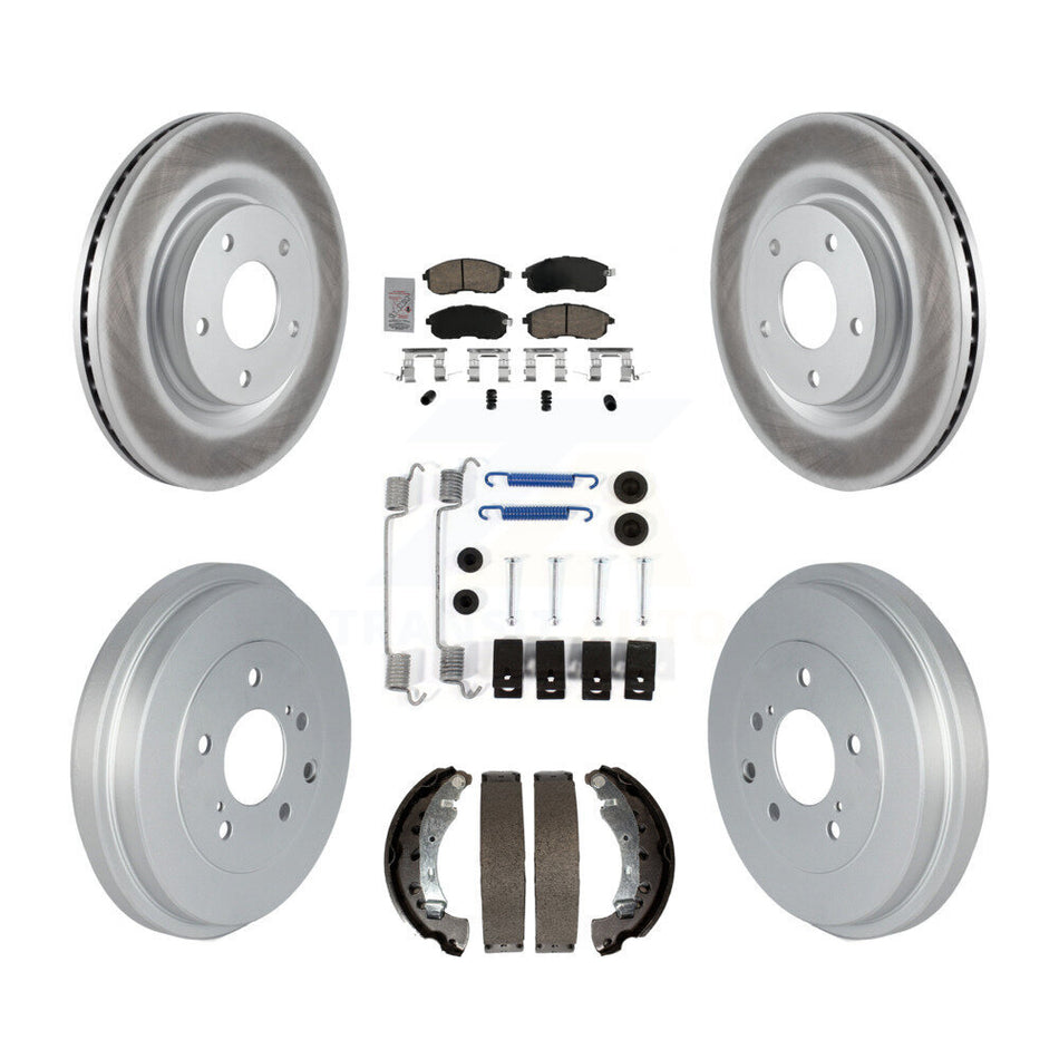 Front Rear Brake Rotor Ceramic Pad & Coated Drum Kit (7Pc) For Nissan Sentra Turbocharged KGA-105483