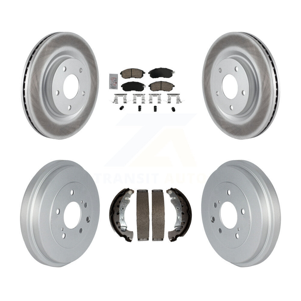 Front Rear Brake Rotor Ceramic Pad Coat Drum Kit For 2017-2019 Nissan Sentra Turbocharged KGA-105487
