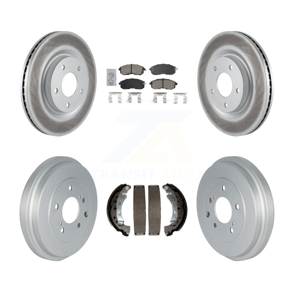 Front Rear Brake Rotor Ceramic Pad Coat Drum Kit For 2017-2019 Nissan Sentra Turbocharged KGA-105488