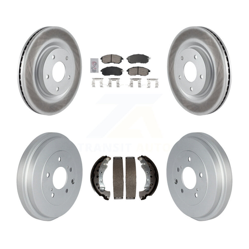 Front Rear Brake Rotor Ceramic Pad Coat Drum Kit For 2017-2019 Nissan Sentra Turbocharged KGA-105488