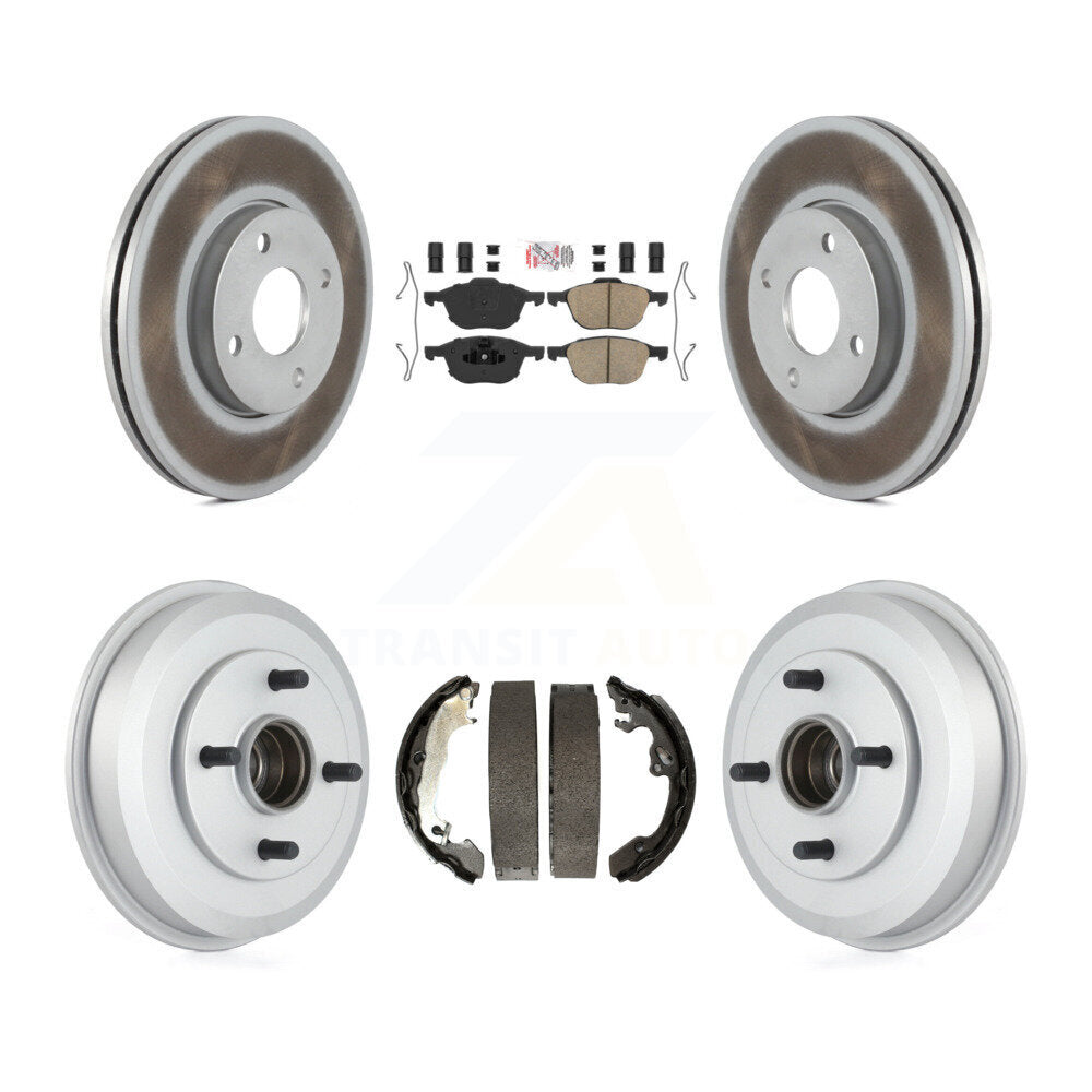 Front Rear Disc Brake Rotors Ceramic Pads And Coated Drum Kit For Ford Focus KGA-105489