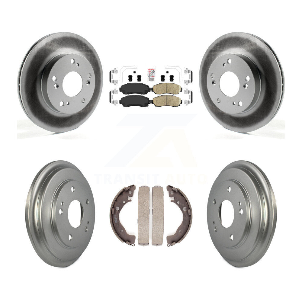 Front Rear Disc Brake Rotors Ceramic Pads And Coated Drum Kit For Honda Civic KGA-105492