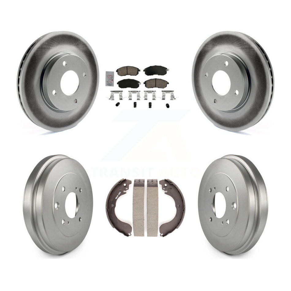Front Rear Disc Brake Rotors Ceramic Pads And Coated Drum Kit For Nissan Versa KGA-105494