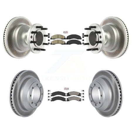 Front Ceramic Rear Semi-Metallic Pad Coat Disc Brake Rotors Kit For Ford E-350 Super Duty KGA-105506