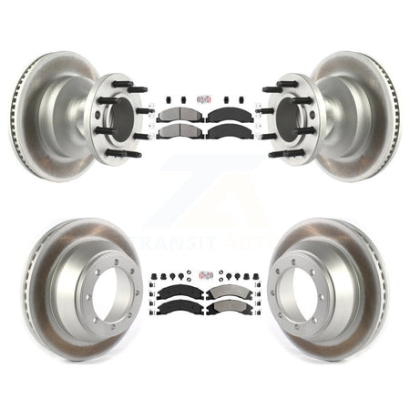Front Rear Semi-Metallic Pad Coat Brake Rotor Kit For Ford E-450 Super Duty DIESEL engine KGA-105519