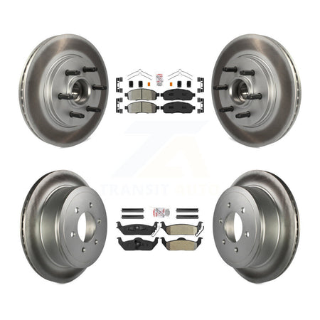 Front Rear Semi-Metallic Pad Coat Disc Brake Rotor Kit For Ford F-150 Lincoln Mark LT RWD KGA-105534