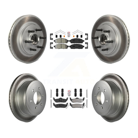 Front Rear Semi-Metallic Pad Coat Disc Brake Rotor Kit For Ford F-150 Lincoln Mark LT RWD KGA-105535