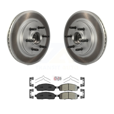 Front Coat Disc Brake Rotors Hub Semi-Metallic Pad Kit For Ford F-150 Lincoln Mark LT RWD KGA-105545