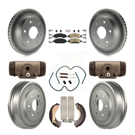 Front Rear Disc Brake Rotors Ceramic Pads And Coated Drum Kit (9Pc) For GMC Sierra 1500 KGA-105548