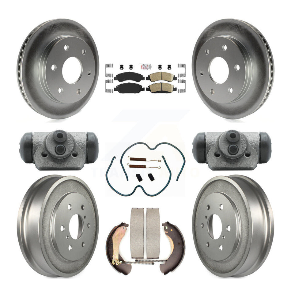 Front Rear Disc Brake Rotors Ceramic Pads And Coated Drum Kit (9Pc) For GMC Sierra 1500 KGA-105549