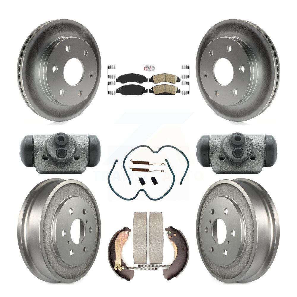 Front Rear Disc Brake Rotors Ceramic Pads And Coated Drum Kit (9Pc) For GMC Sierra 1500 KGA-105551
