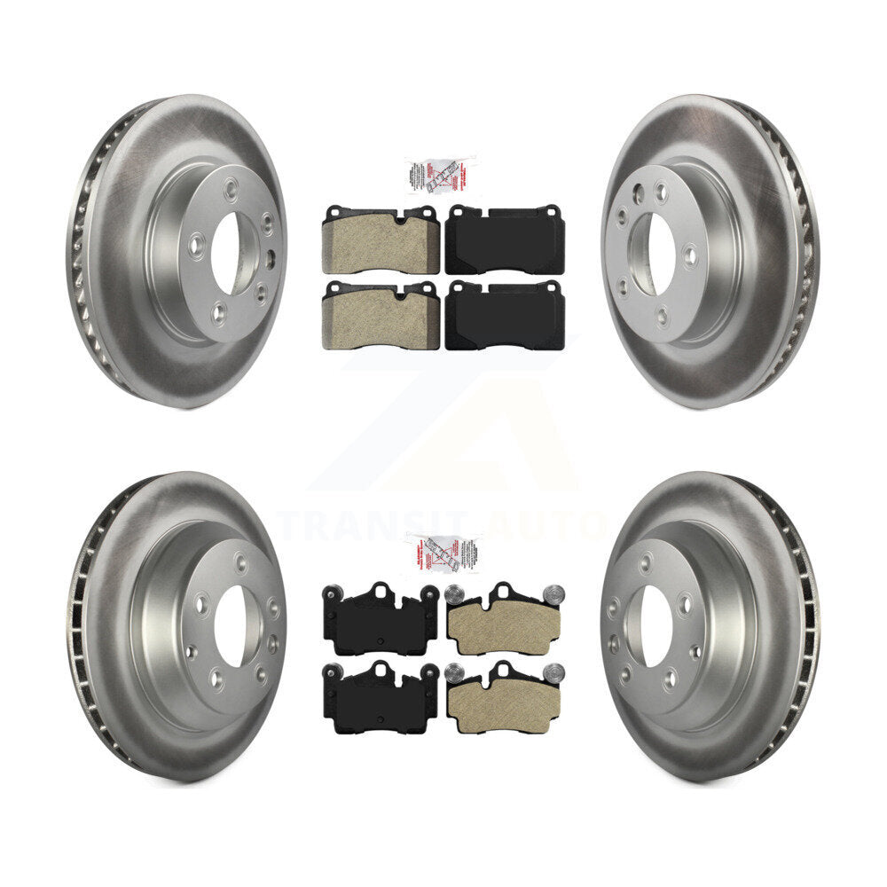 Front Rear Semi-Metallic Pad And Coated Disc Brake Rotor Kit (6Pc) For Volkswagen Touareg KGA-105611