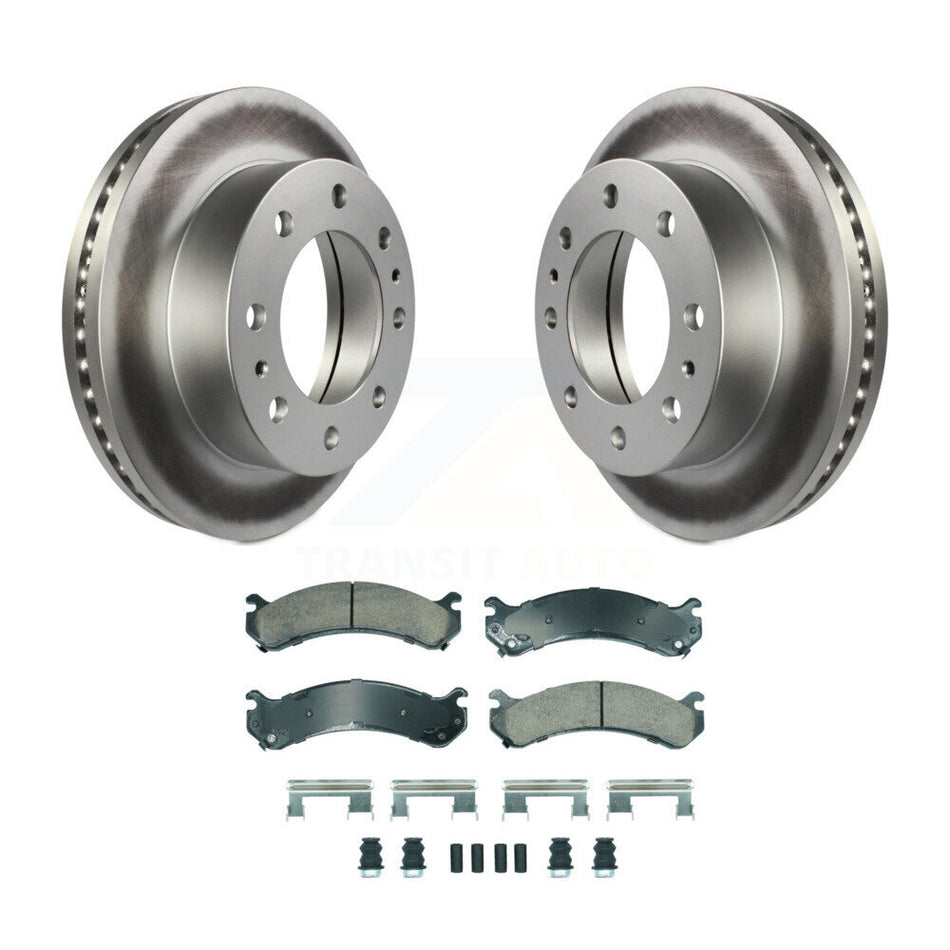 Front Coated Brake Rotors Ceramic Pad Kit For GMC Chevrolet Savana 3500 Express Sierra HD KGA-105631