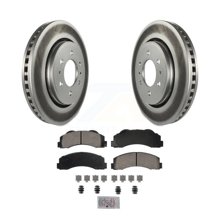 Front Coated Disc Brake Rotor Ceramic Pad Kit For Ford F-150 Expedition Lincoln Navigator KGA-105633
