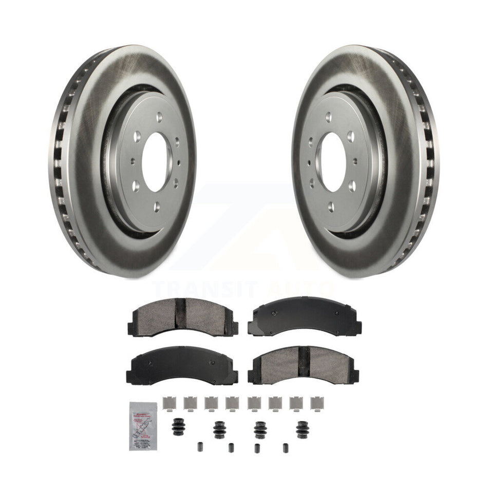 Front Coated Disc Brake Rotor Ceramic Pad Kit For Ford F-150 Expedition Lincoln Navigator KGA-105635