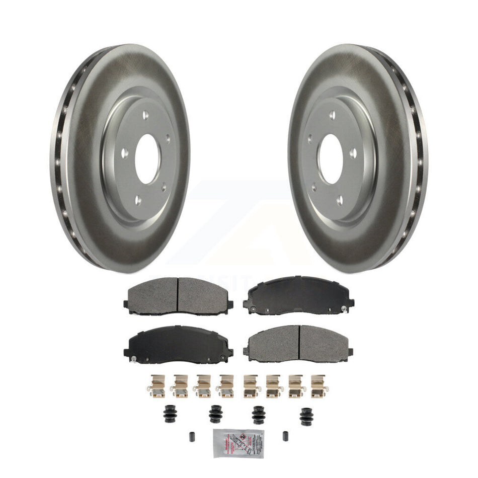 Front Coated Brake Rotor Semi-Metallic Pad Kit For Dodge Grand Caravan Journey Chrysler & KGA-105638