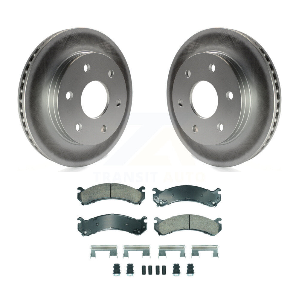 Front Coated Disc Brake Rotors Ceramic Pad Kit For 2006 Chevrolet Express 2500 GMC Savana KGA-105643