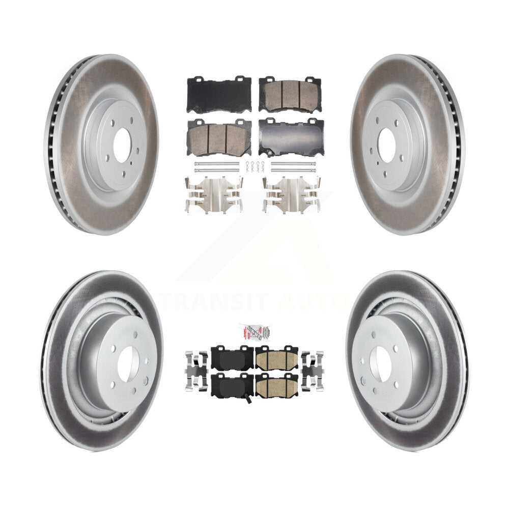 Front Rear Ceramic Pad Coat Brake Rotor Kit For 09-13 INFINITI G37 RWD With Brembo Brakes KGA-105646