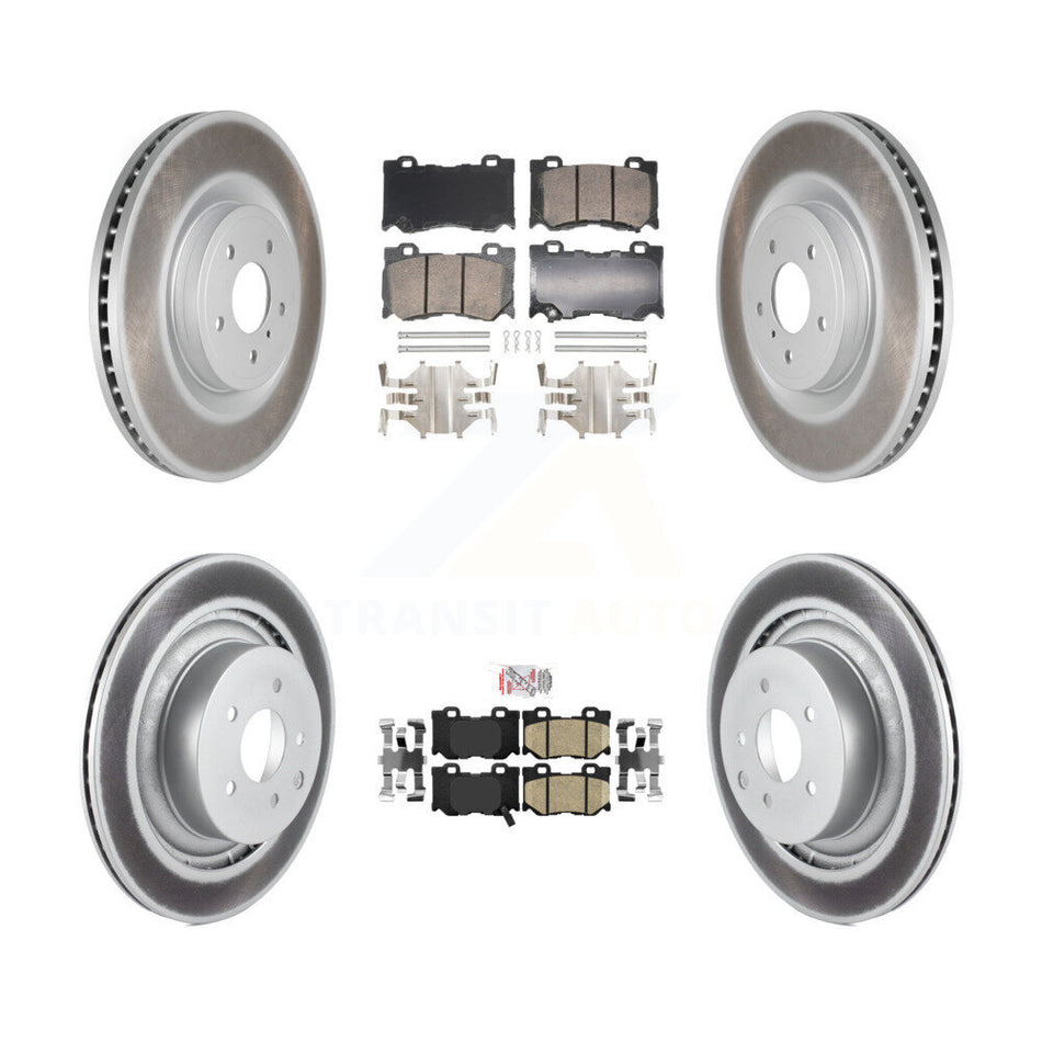 Front Rear Ceramic Pad Coat Brake Rotor Kit For 09-13 INFINITI G37 RWD With Brembo Brakes KGA-105646