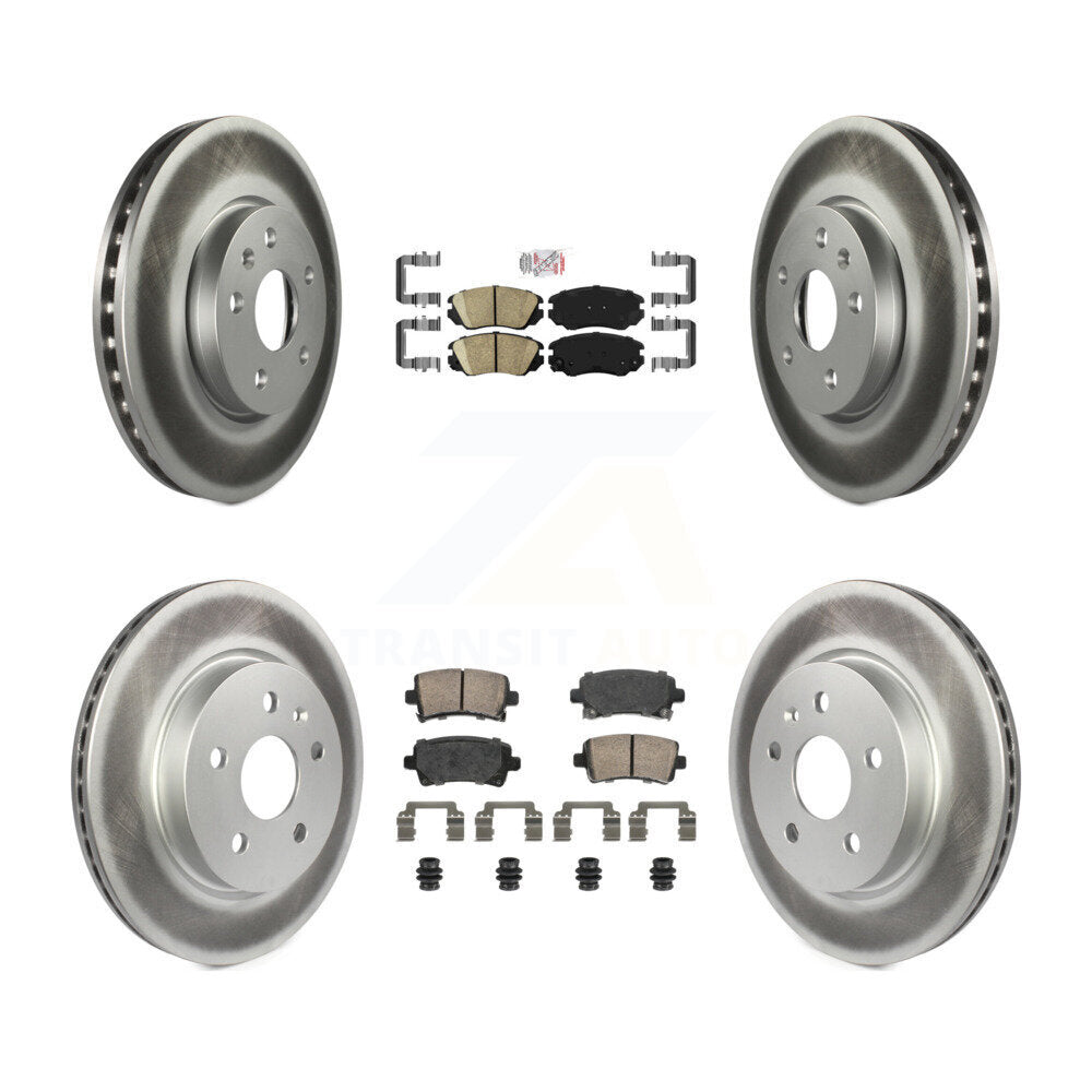 Front Rear Ceramic Pad Coated Brake Rotors Kit For Chevrolet Malibu Impala Buick LaCrosse KGA-105647