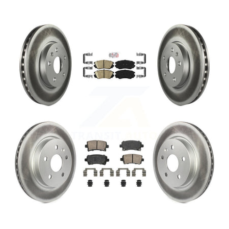 Front Rear Ceramic Pad Coated Brake Rotors Kit For Chevrolet Malibu Impala Buick LaCrosse KGA-105647
