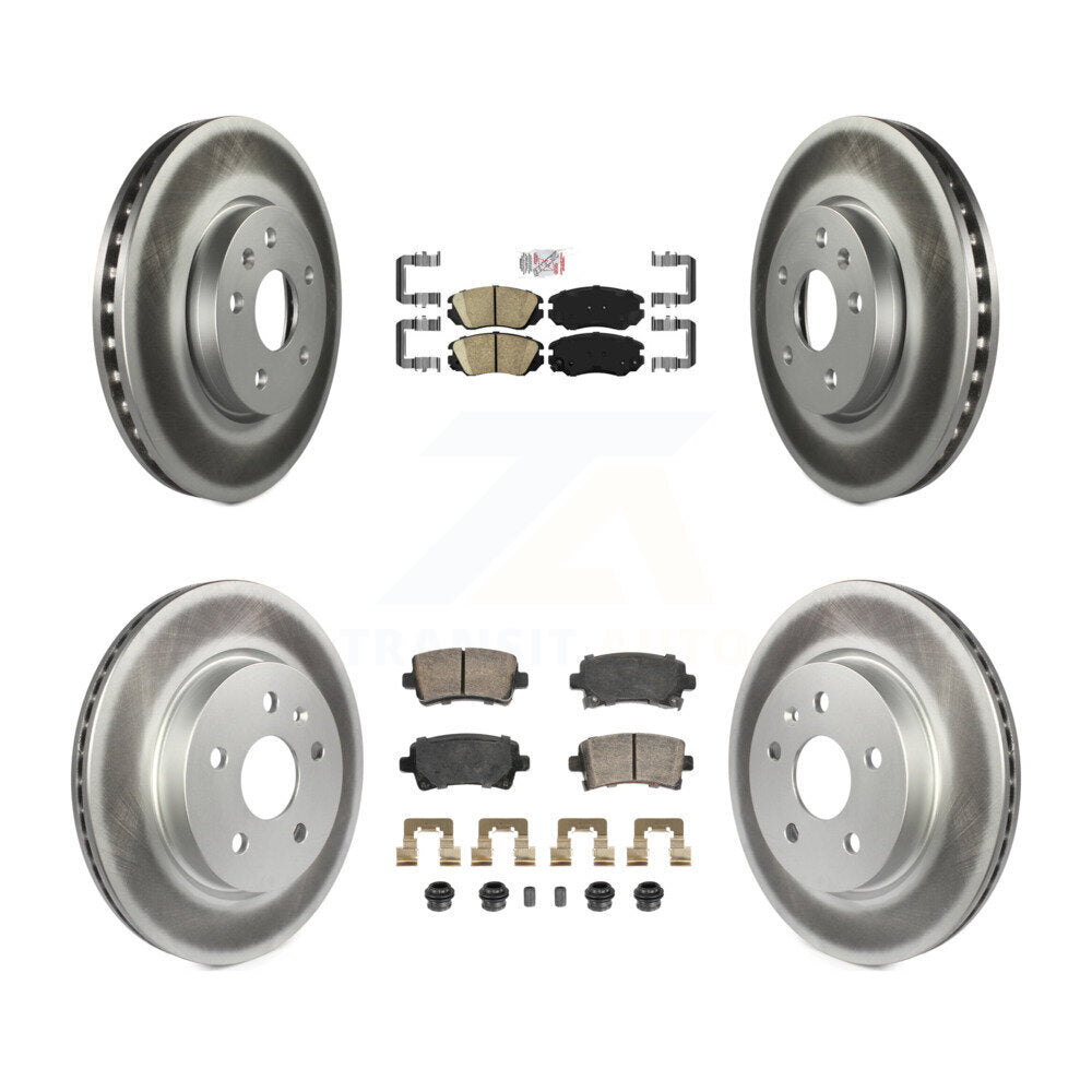 Front Rear Ceramic Pad & Coated Disc Brake Rotors Kit For Chevrolet Malibu Buick LaCrosse KGA-105649