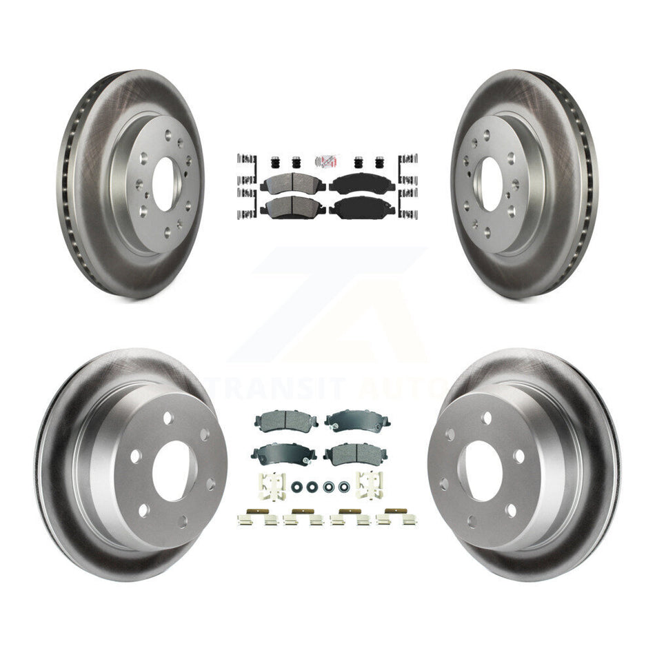 Front Rear Semi-Metallic Pad Coat Brake Rotor Kit For Chevrolet Silverado 1500 GMC Sierra KGA-105662