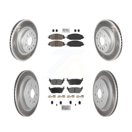Front Rear Semi-Metallic Pads And Coated Disc Brake Rotors Kit For Ram 1500 KGA-105663