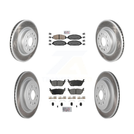 Front Ceramic Rear Semi-Metallic Pads And Coated Disc Brake Rotors Kit For Ram 1500 KGA-105664