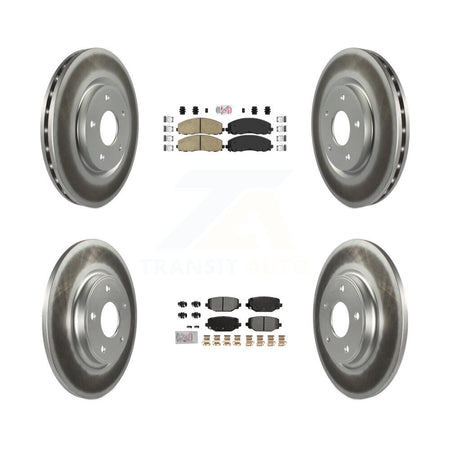 Front Ceramic Rear Semi-Metallic Pad Coat Brake Rotor Kit For Dodge Grand Caravan Journey KGA-105665