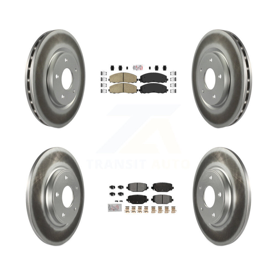 Front Ceramic Rear Semi-Metallic Pad Coat Brake Rotor Kit For Dodge Grand Caravan Journey KGA-105665