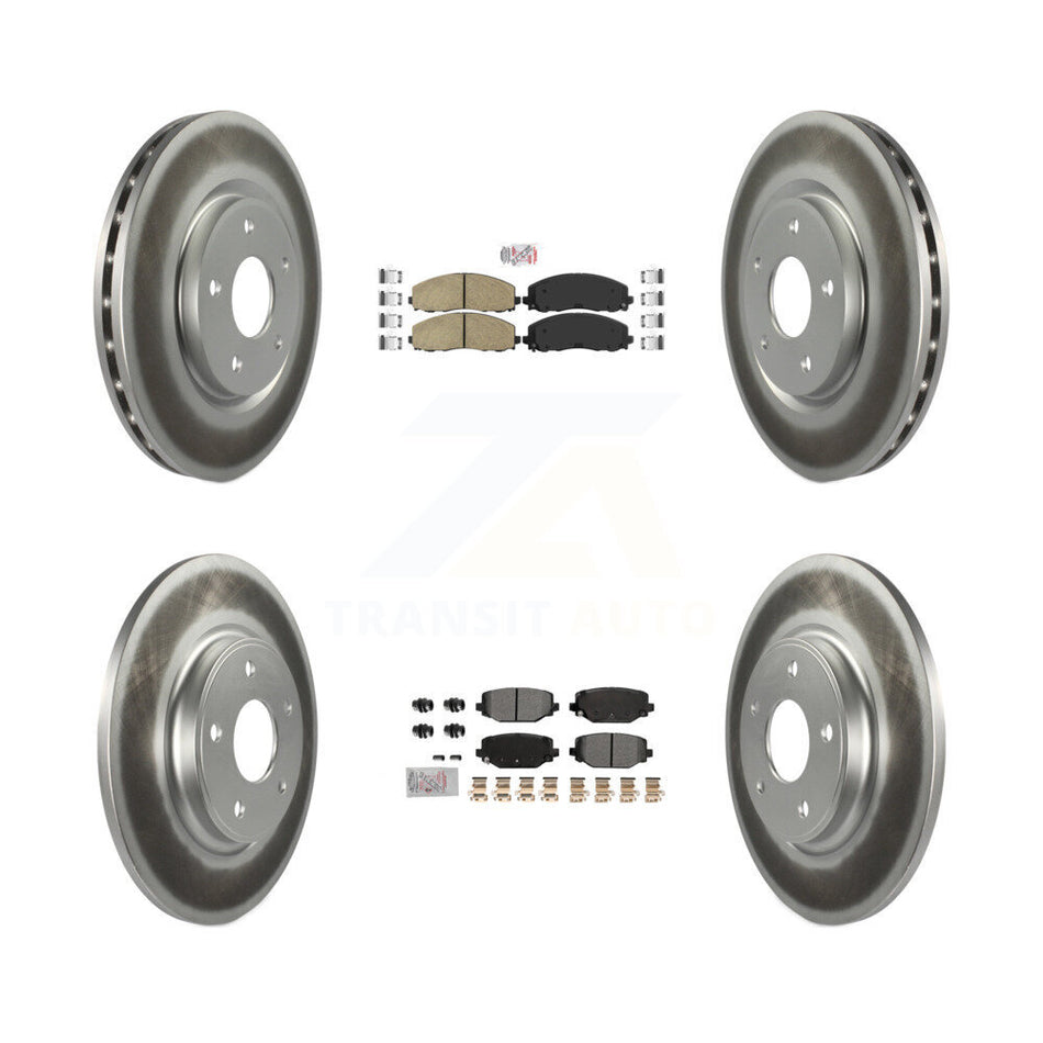 Front Ceramic Rear Semi-Metallic Pad Coat Brake Rotor Kit For Dodge Grand Caravan Journey KGA-105666
