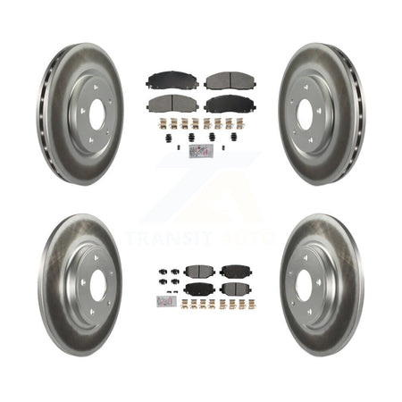 Front Rear Semi-Metallic Pad Coat Brake Rotors Kit For Dodge Grand Caravan Journey Town & KGA-105667