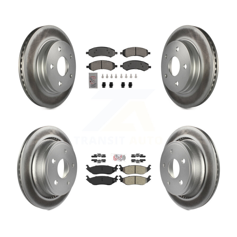 Front Rear Semi-Metallic Pad & Coated Brake Rotor Kit For Ram 1500 Classic Dodge Chrysler KGA-105675