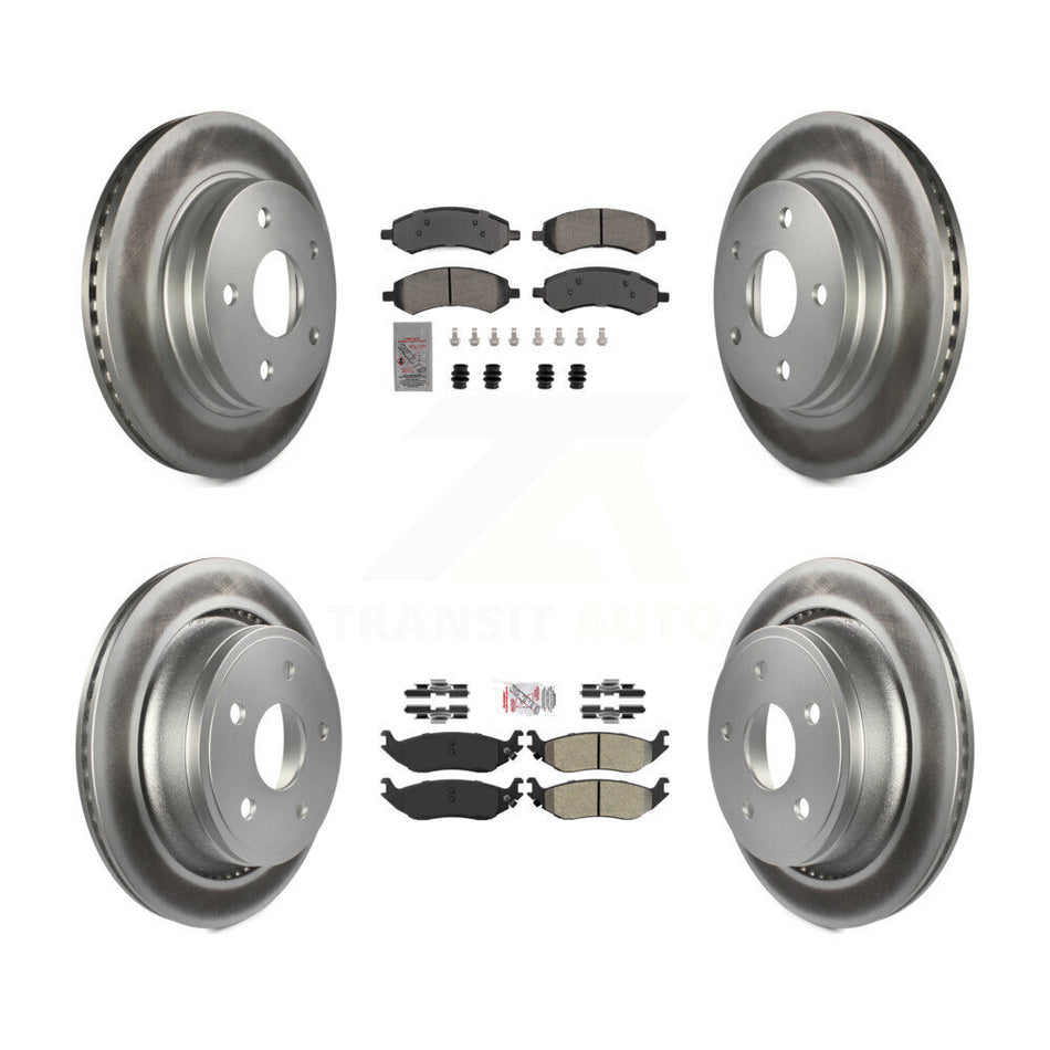 Front Rear Semi-Metallic Pad & Coated Brake Rotor Kit For Ram 1500 Classic Dodge Chrysler KGA-105675
