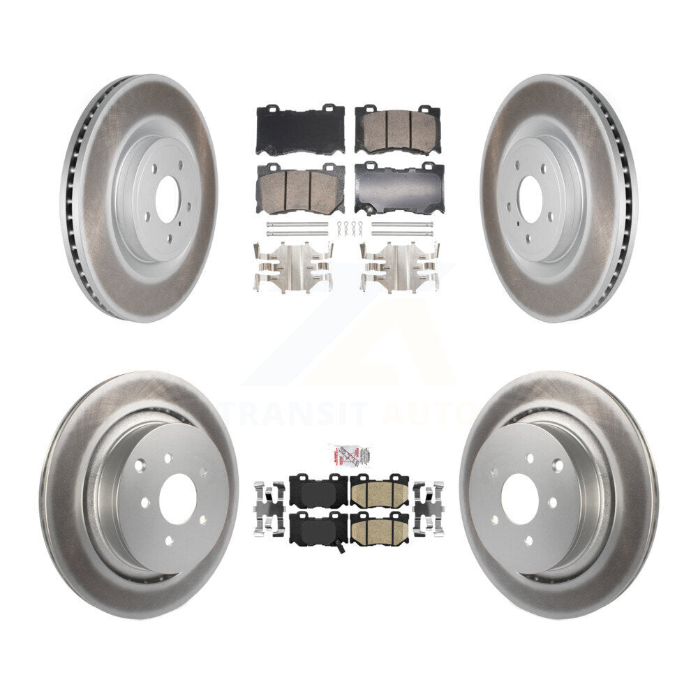 Front Rear Ceramic Pad Coated Brake Rotors Kit For INFINITI FX50 With Dual Piston Caliper KGA-105678