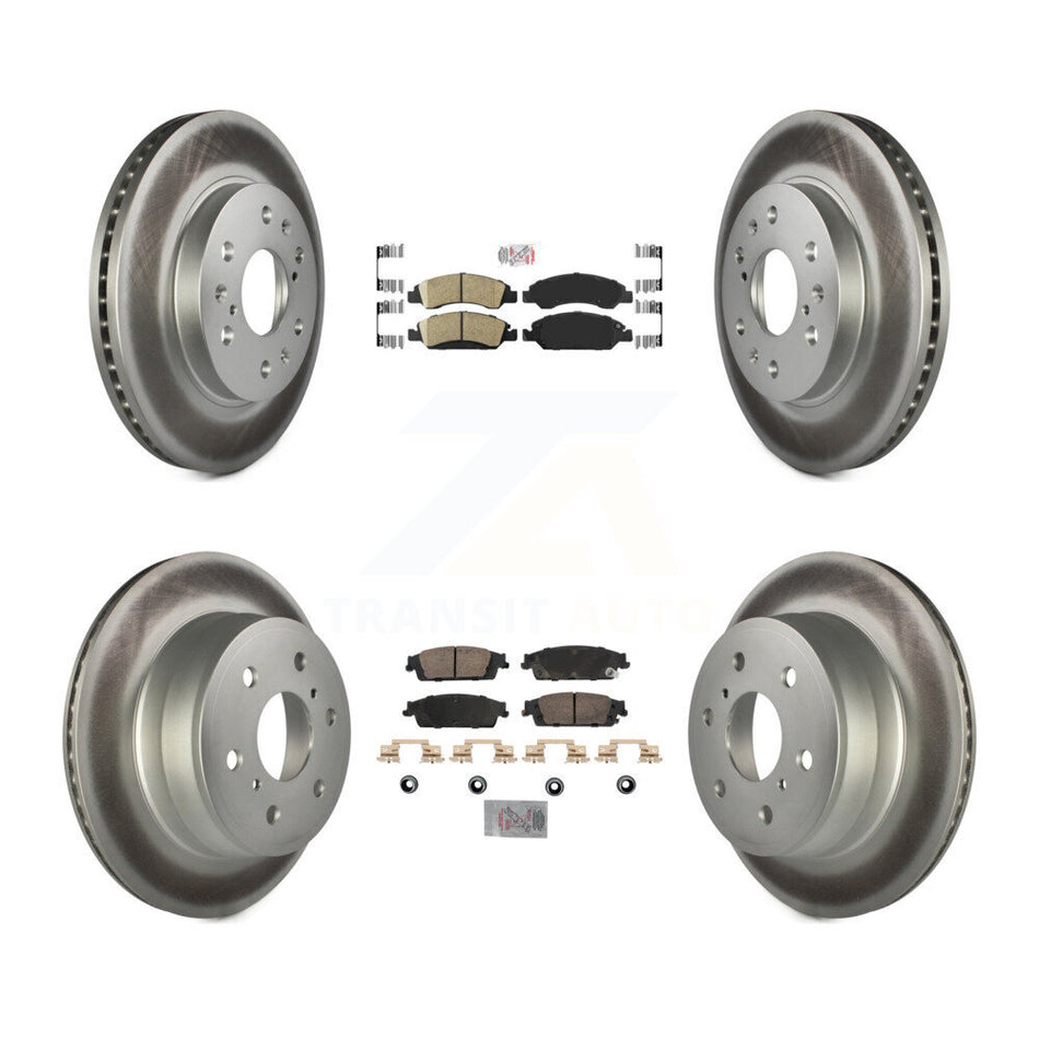 Front Rear Ceramic Pad Coat Brake Rotor Kit For GMC Sierra 1500 Chevrolet Silverado Tahoe KGA-105680
