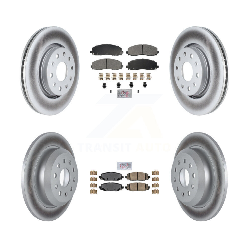 Front Semi-Metallic Rear Ceramic Pad Coat Brake Rotor Kit For 18-20 Jeep Wrangler Rubicon KGA-105686