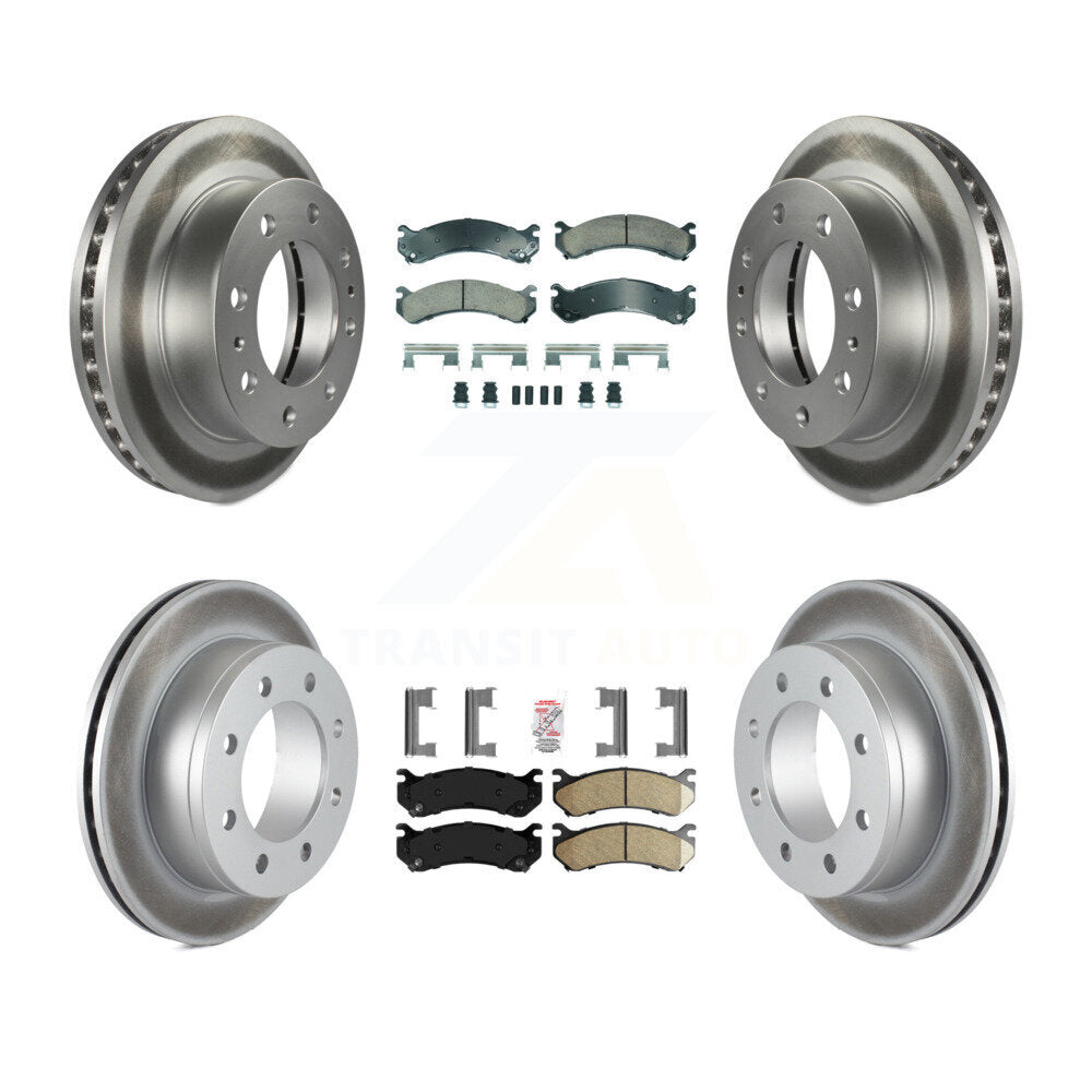 Front Rear Ceramic Pad Coat Brake Rotor Kit For Chevrolet GMC Sierra 2500 HD Silverado XL KGA-105687