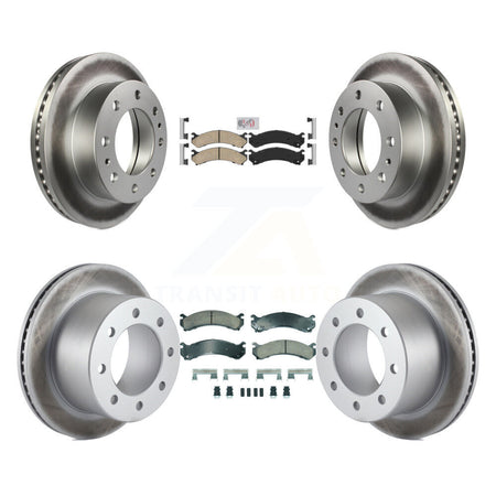 Front Rear Ceramic Pad Coated Brake Rotors Kit For Chevrolet GMC Silverado 3500 Sierra HD KGA-105692