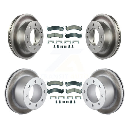 Front Rear Ceramic Pad Coated Brake Rotors Kit For Chevrolet GMC Silverado 3500 Sierra HD KGA-105693