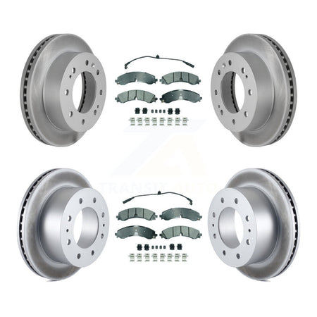 Front Rear Semi-Metallic Pad Coated Brake Rotor Kit For GMC Chevrolet Sierra 2500 HD 3500 KGA-105700
