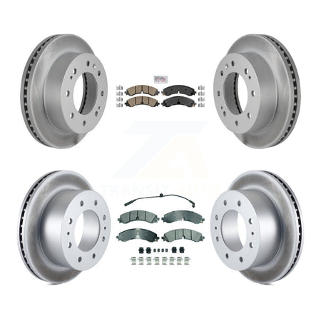 Front Ceramic Rear Semi-Metallic Pad Coated Brake Rotor Kit For GMC Chevrolet Sierra 2500 KGA-105701