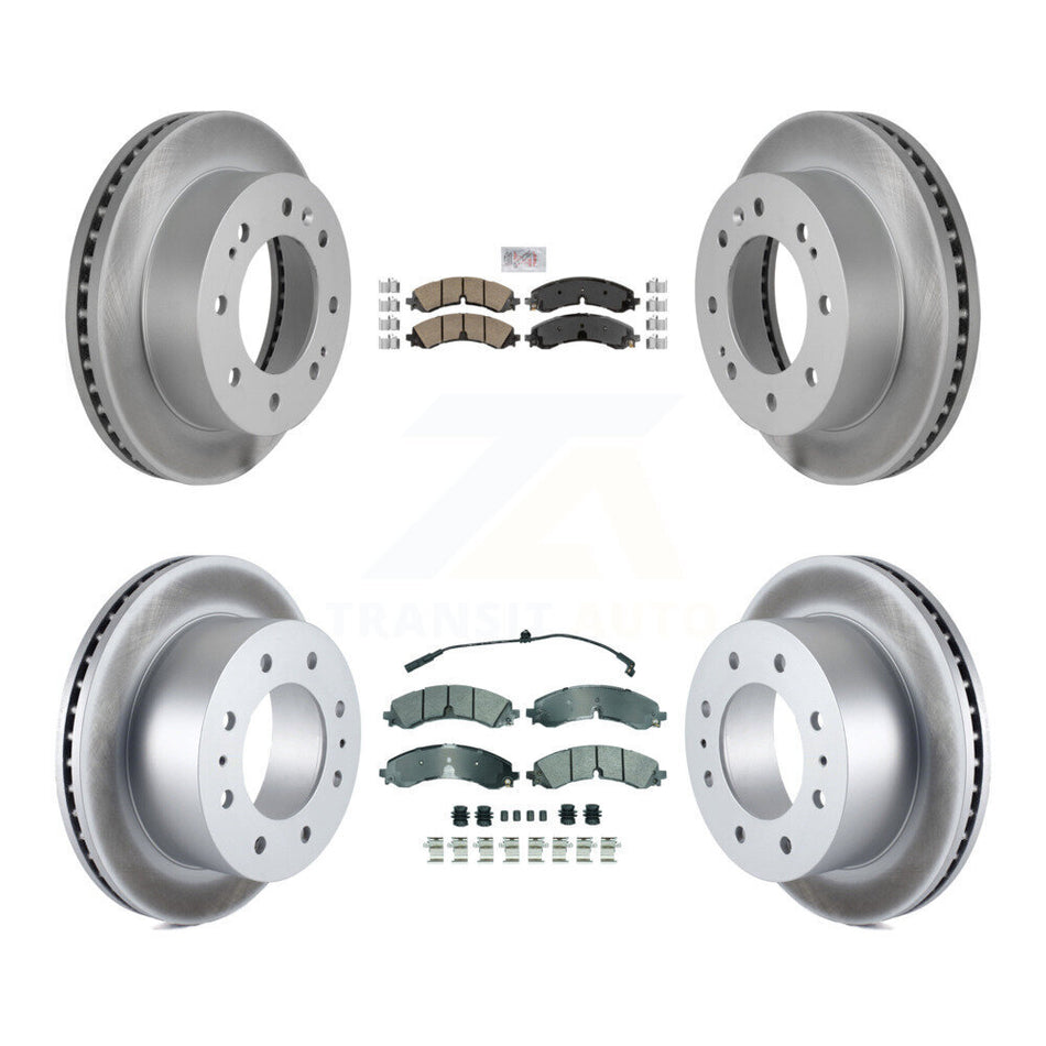 Front Ceramic Rear Semi-Metallic Pad Coated Brake Rotor Kit For GMC Chevrolet Sierra 2500 KGA-105701