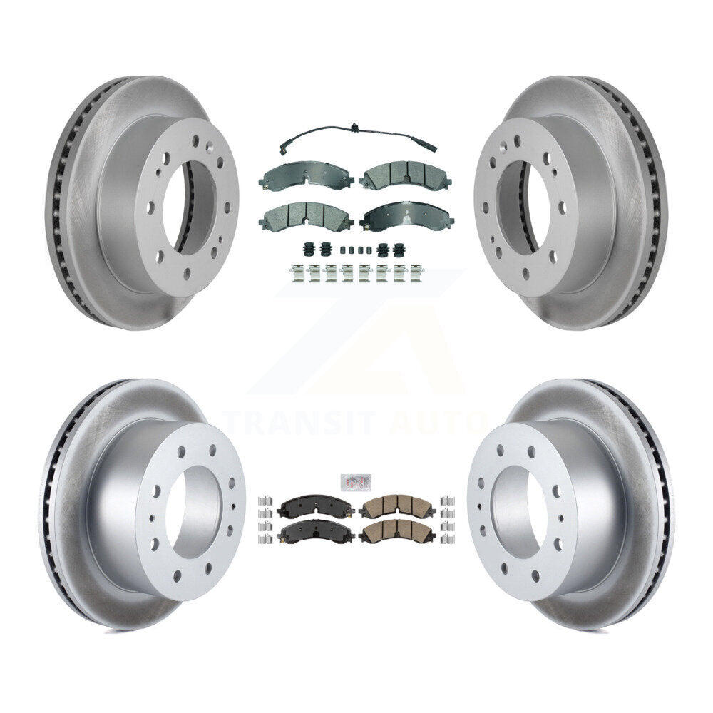 Front Semi-Metallic Rear Ceramic Pad Coated Brake Rotor Kit For GMC Chevrolet Sierra 2500 KGA-105702